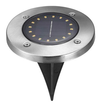 Dārza saules lampa ar 16 LED, metāla apdare, melna