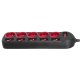 Maclean MCE204 5-Way Power Strip with Individual Switches, 1.5m