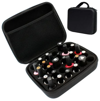 Nail Polish Case Organizer for 30 Bottles, Black