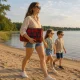 Foldable Picnic and Beach Blanket, Waterproof, 150x200cm, Red