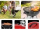 Portable Round Charcoal Grill with Lid and Wheels, 40 cm