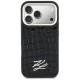 Karl Lagerfeld Croco KL Script Logo MagSafe Phone Case Cover iPhone 17 Pro Max - Black