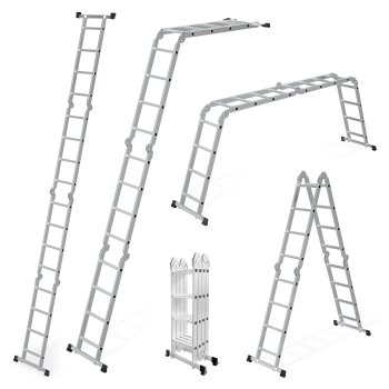 ModernHome 4x4 Multi-Purpose Aluminum Folding Ladder Articulated 330 lbs Capacity