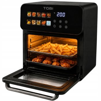 Karstā gaisa friteris 16L, 2400W, 10 režīmi, melns