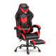 Sofotel Cerber Gaming Chair with Ergonomic Support and Footrest, Black and Red