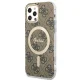 Apple iPhone 12 / 12 Pro 6.1\'\' Guess 4G Print MagSafe Case Cover (GUBPP12MH4EACSW) + Charger, Brown