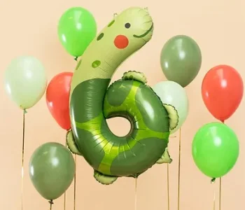 Foil balloon 75x96 cm "Number 6", turtle