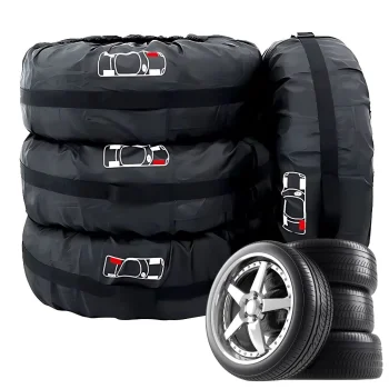 Tire and Wheel Rim Cover Set 13-17 inches, 4 pcs, Waterproof with Handle