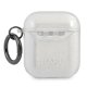 Чехол Karl Lagerfeld для AirPods 1 / 2 Glitter Karl\'s Head, серебристый