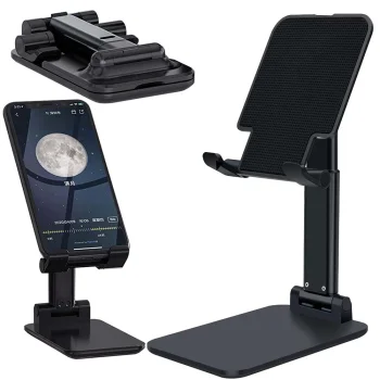 Foldable Stand for Smartphone and Tablet (up to 10"), Black