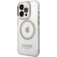 Guess Metal Outline MagSafe Case for iPhone 15 Pro Max, Gold