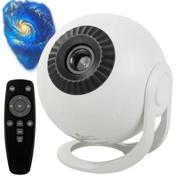 4K Galaxy and Star Projector with Remote Control and 12 Slides, White