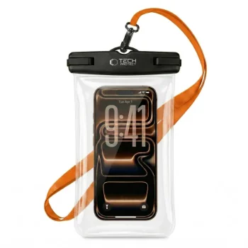 Tech-Protect UWC7 Universal Waterproof Case up to 6.9", Black/Orange