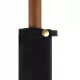 Malatec Large Umbrella with Wooden Handle, 24 Ribs, Black