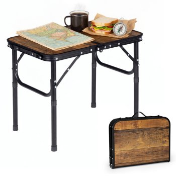 Multigarden Folding Camping Table 60x40 cm, Oak Wood Effect