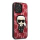 Karl Lagerfeld iPhone 13 Pro Max Case Monogram Ikonik Patch Red