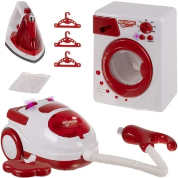 Kruzzel 00022570 Kids Home Appliance Set 3-in-1, White/Red