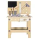 Workshop with wooden tools and work table
