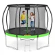 4Fizjo PRO Kids Garden Trampoline with Safety Net, 312 cm (10FT), Green/Black