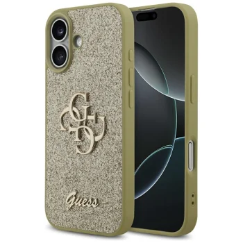 Guess iPhone 17 Case Fixed Glitter Big 4G, Gold