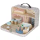 Dollhouse in a Suitcase with Wooden Furniture, 25 pcs, Pink