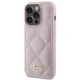 Guess iPhone 15 Pro Max Case Quilted Metal Logo, Pink