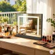 ModernHome LED Makeup Mirror 50x40 cm 3 Light Modes, Black