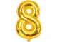 Foil balloon number 8 for birthday and party, 66 cm (26\"), gold