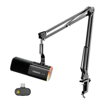 MAONO PD100WS Dynamic Microphone with Boom Arm, Black