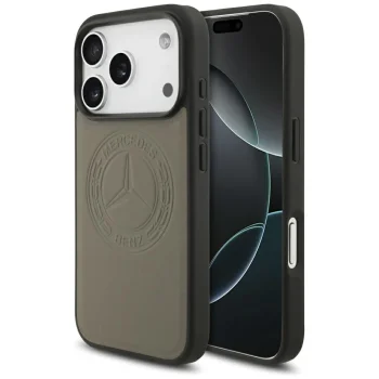 Mercedes iPhone 17 Pro Case Leather Vintage Logo MagSafe, Beige