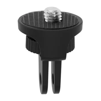 PULUZ Action Camera Tripod Mount Adapter with 1/4-inch Thread and 360° Rotation, Black