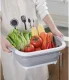 Collapsible Silicone Bowl with Plug and Cutting Board 2-in-1
