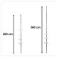 Bathroom corner shelf for shower telescopic adjustable height 260cm
