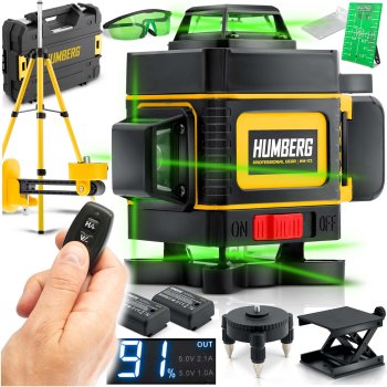 Humberg HM-172 Self-Leveling Cross-Line Laser Level with Tripod and Case