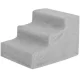 Three-Step Dog Stairs, Plastic / Plush, Grey