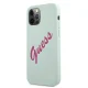 Guess iPhone 12 Pro Max Case Silicone Vintage Script, Blue/Fuchsia