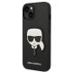 Apple iPhone 14 Plus 6.7\" Karl Lagerfeld Saffiano Karl`s Head Patch Case Cover (KLHCP14MSAPKHK), Black