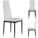 Multistore Set of 4 Dining Chairs, Faux Leather, White