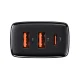 Baseus Compact 2xUSB + Type C Portable Wall Charger Adapter 30W, Black