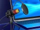 USB Studio Microphone for PC with RGB and Tripod, Cardioid, Black/Red