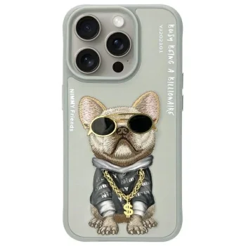 Nimmy Glasses Cool Dog Phone Case Cover iPhone 15 Pro Max - Gray