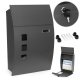 ModernHome Wall Mount Mailbox Locking Galvanized Steel Letterbox, Anthracite
