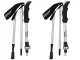 Folding Trekking Poles, Adjustable, Silver