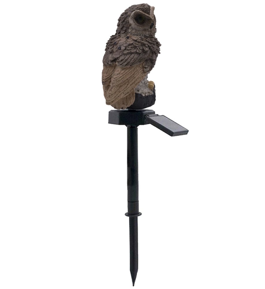 Solar garden LED owl lamp, brown (0)