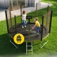 4FIZJO CLASSIC Garden Trampoline with Net and Ladder 374 cm 12FT Green/Black