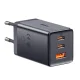 Wall Charger Baseus GaN5 2x USB-C + USB, 65W + 1m Cable, Grey
