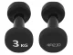 4Fizjo Classic Cast Iron Dumbbells with Vinyl Coating, 2 x 3 kg, Black