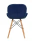 4Rico QS-186 Scandinavian Style Chair, Velvet, Navy Blue