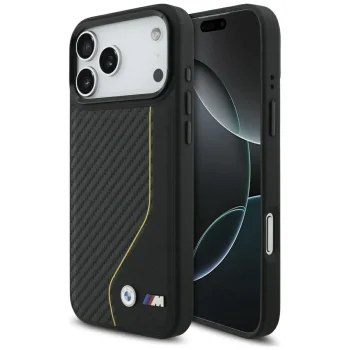 BMW iPhone 17 Pro Max Case M Carbon Line & Logo MagSafe, Black/Yellow