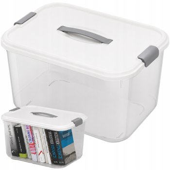 Storage Container with Lid and Handle, 20L, White